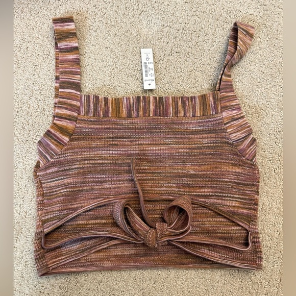 NWT Madewell Space-Dyed Tie-Back Crop Sweater Tank size M - Picture 3 of 4